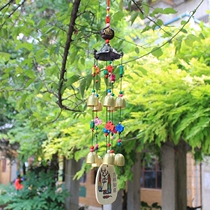 Wish card wind chimes Yunnan hanging ornaments Zen pastoral door decoration metal copper bell pendant bedroom living room creative decoration