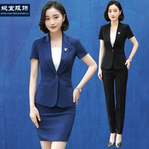 2020 summer dress new short sleeve slim body jewelry store student interview hotel large size slim uniform work clothes