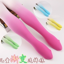 Spring Summer Childrens Velvet Thin Gradient Pantyhose Candy Color Girls Thin Leggings Dance Socks Anti-Mosquito