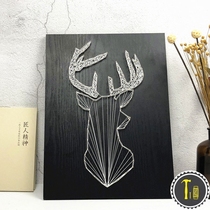 Abstract deer head handmade three-dimensional decorative painting material package nail winding diy yarn painting finished product