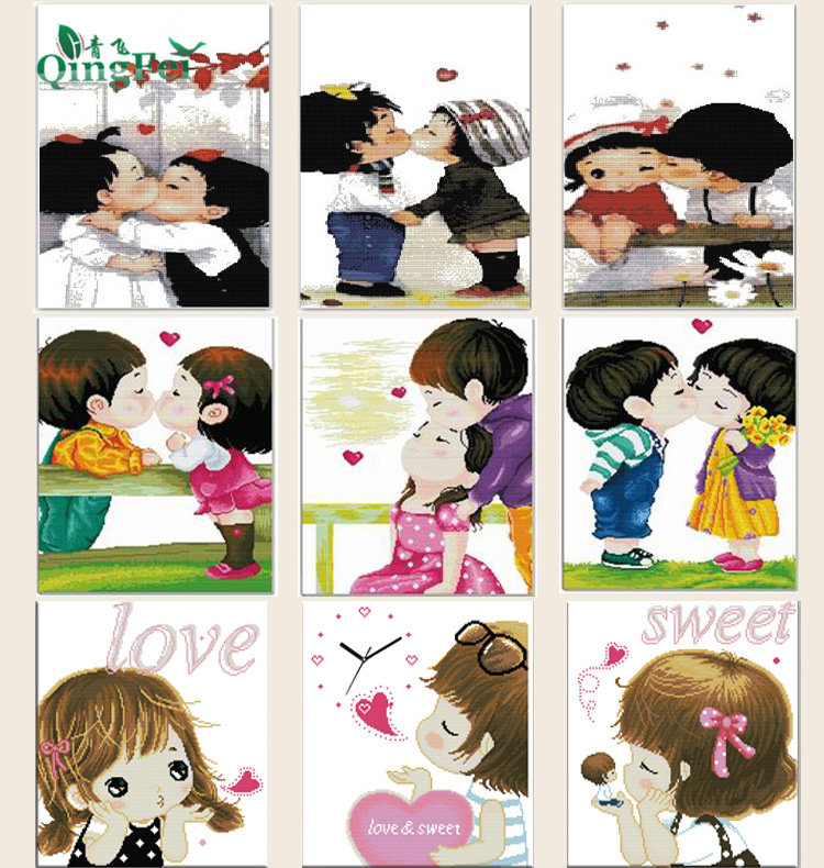 青飞亲亲宝贝十字绣q9274