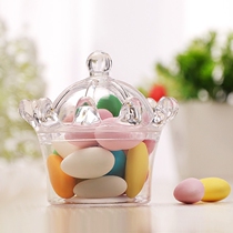 Crown-shaped candy box wedding gift box new transparent plastic hollow box candy box creative open cap candy box