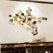 New Chinese Wrought iron multi-round geometric art living room model room background wall decoration pendant wall decoration