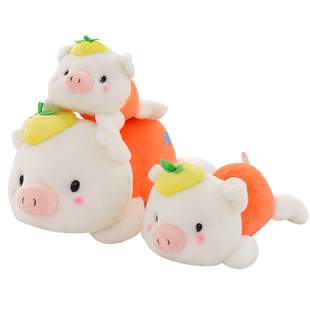 蓝白玩偶小甜甜坐姿趴姿水果猪公仔卡通玩偶毛绒玩具儿童生日礼物