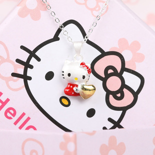 吊坠 小商品批发市场银吊坠 女生 925饰品 韩国风项链 卡通kitty吊坠