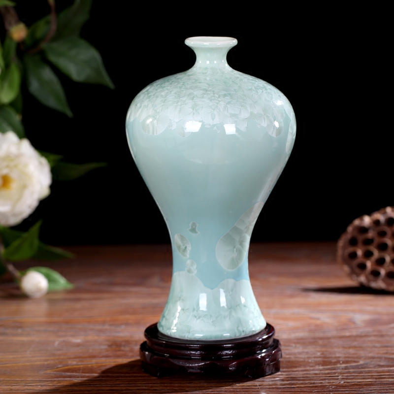 Jingdezhen ceramic crystalline glaze floret bottle home sitting room study office desktop dining - room table flower arranging furnishing articles