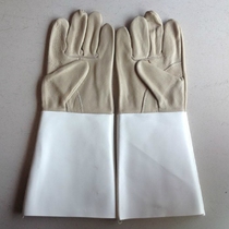 Full 12 paying the head - layer light leather neck long foam welding gloves for labor - guard hand gloves