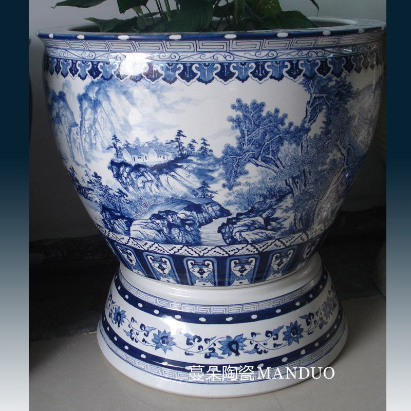 Jingdezhen 100 cm diameter cylinder with China foot China VAT elegant round expressions using China VAT landscape