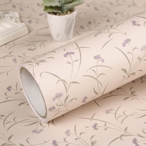 Thick waterproof PVC self-adhesive wallpaper color suit film bedroom TV background self-adhesive wallpaper pastoral floral lavender