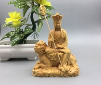 Small-leaf boxwood carving Ksitibetans Bodhisattva ornaments three Holy Buddhist carving crafts home offering Buddha statues