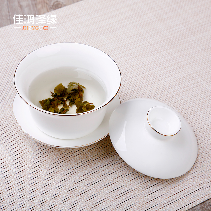 Ipads China tureen ceramic white porcelain bowl with large tea tea bowl three cups to use hand grasp pot of custom logo