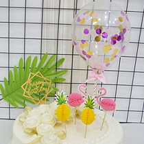 Birthday Bakery Sweet Cake Cartoon Flamingo Pineapple Balloon Pineapple Decoration
