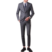 Mens slim business professional dress suit suit three-piece teenage groom groomsman wedding dress suit suit suit suit