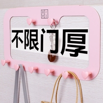 Door back hook bedroom nail-free door back hanger Hanging bag rack Coat rack Clothes rack Clothes rack free perforated storage rack
