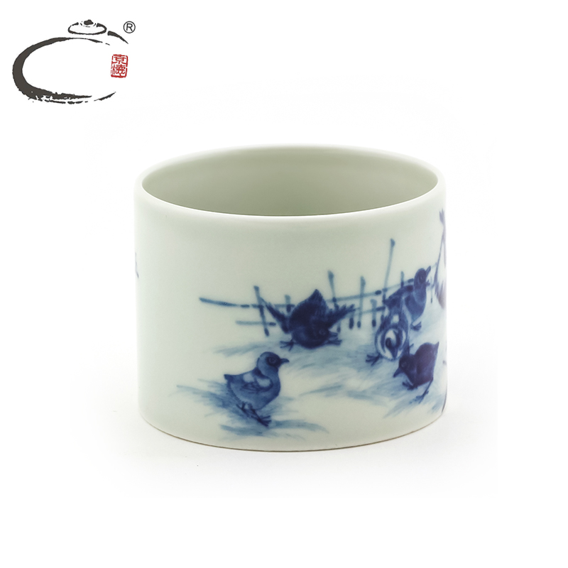 Blue and white five sub - ka cup large manual jingdezhen ceramic cups and auspicious kung fu tea set single cup sample tea cup