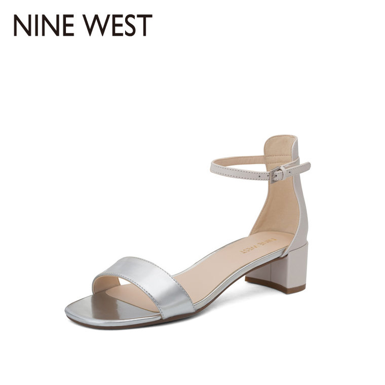 Ninewest玖熙2015夏都市新款中跟真皮高跟鞋粗跟女鞋子正品女凉鞋
