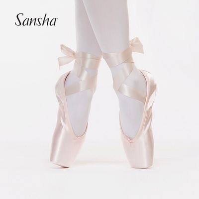 正品sansha法国芭蕾舞鞋足尖鞋缎面全软底练功舞蹈鞋dp801sl_不打折