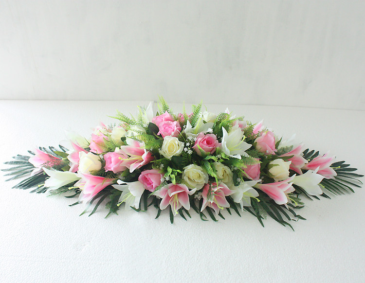 仿真花会议桌花台花 假花绢花演讲摆设花 办公室装饰花清新淡雅款