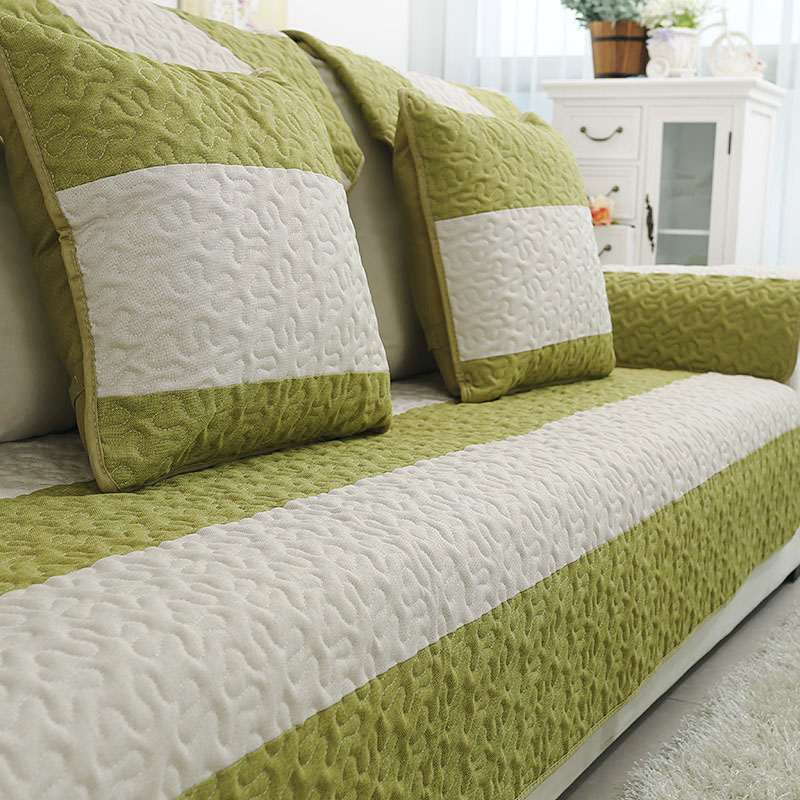 Custom-made Couch Cushions Fabric Modern Minimalist Slip Four Seasons Scarf Green Stripes Sitting Mat Summer Fresh Custom-made Couch Cushions Fabric Modern Minimalist Slip Four Seasons Scarf Green Stripes Sitting Mat Summer Fresh