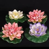 Pool simulation fake lotus flower sleeping lotus plastic for Buddhist lotus leaf lotus leaf fake flower decoration flower high simulation flower placement flower