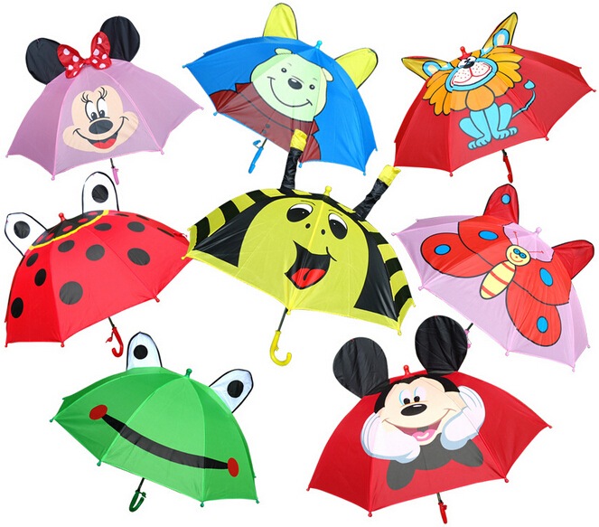 妙诺 儿童雨伞卡通造型男女宝宝晴雨伞 手动长柄遮阳伞