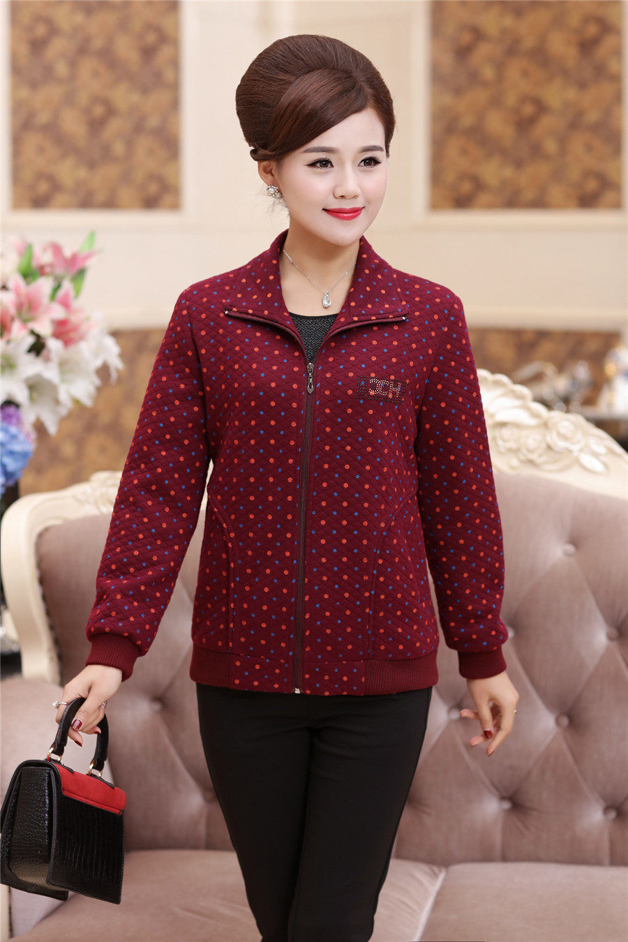 中老年女装春装外套短款中年妇女休闲上衣40-50岁妈妈装春秋夹克