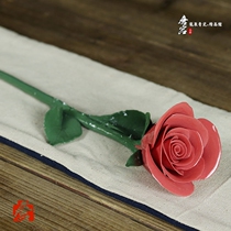 Creative Pure Handmade Flowers Small Fresh Pendulum Pieces Porcelain Flower Individuality Fashion Home Adornment Ceramic Fake Flowers
