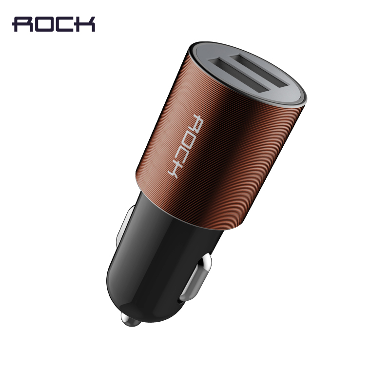 ROCK 车载充电器汽车充用一拖二双USB多功能点烟器插头手机通用型产品展示图5