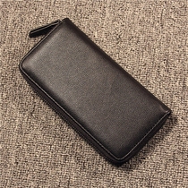 Japan and South Korea fashion boys long wallet Soft leather handbag Mens hand grab bag multi-card horizontal zipper wallet Mobile phone bag