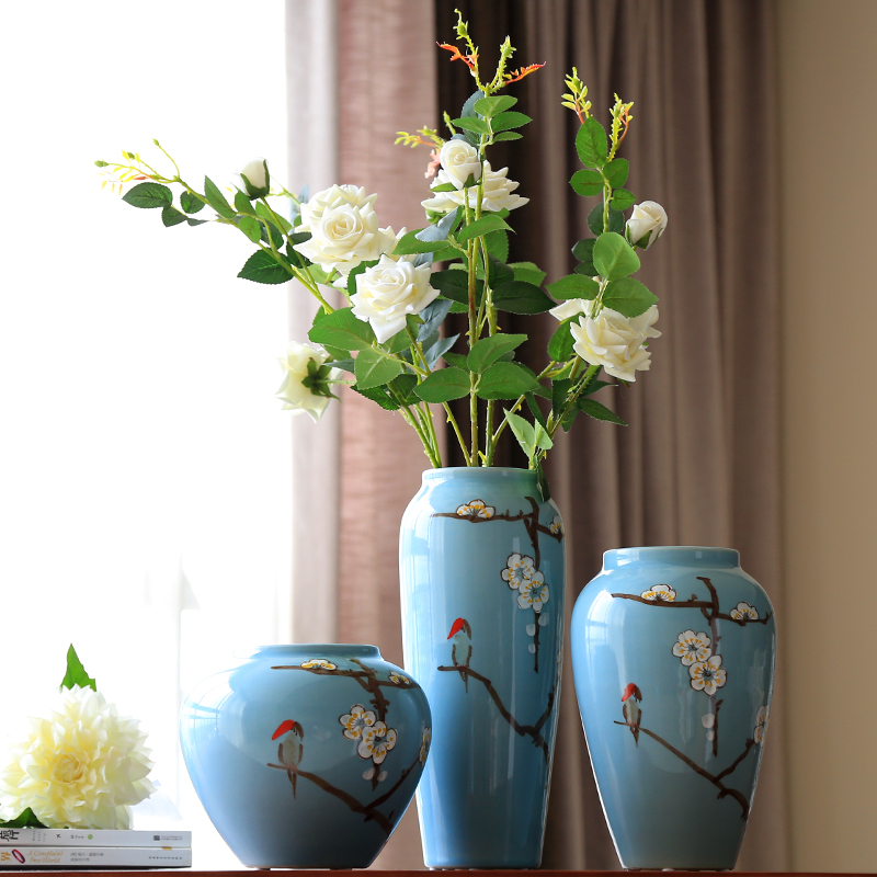 Mesa porch modern furnishing articles of the new Chinese style household ceramic vase hydroponic flower, flower arrangement sitting room simulation flower decoration