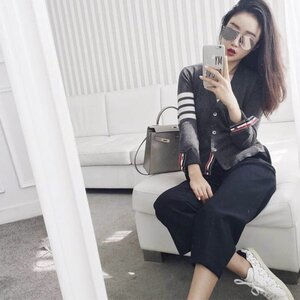 15秋装TB同款男女情侣羊<em>毛衣</em>针织<em>开衫</em> <em>四条</em>杠