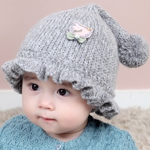 Baby hat baby autumn and winter handmade wool 3-6-12 months warm thickened girl newborn cap cap