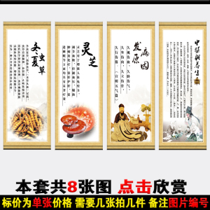 中医养生文化海报展板挂图 中草药材简介图片