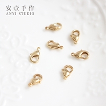 Copper gold plated 14K gold color high quality lobster buckle diy jewelry accessories necklace buckle bracelet buckle link buckle 10mm