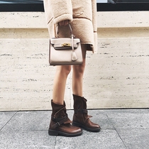 2021 Spring and Autumn New Martin Boots Womens Single Boots Joker Flat Bottom Low Heels Boots Vintage Europe and America