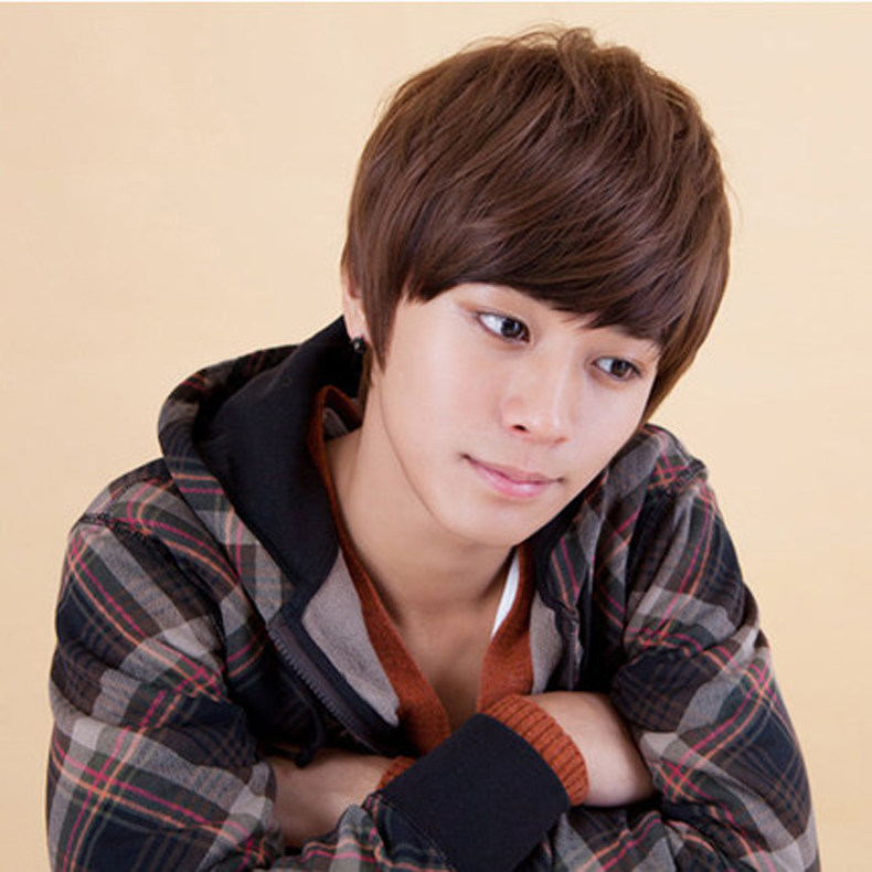 韩版短直发男生假发男士真发时尚帅气假发套手织假发男