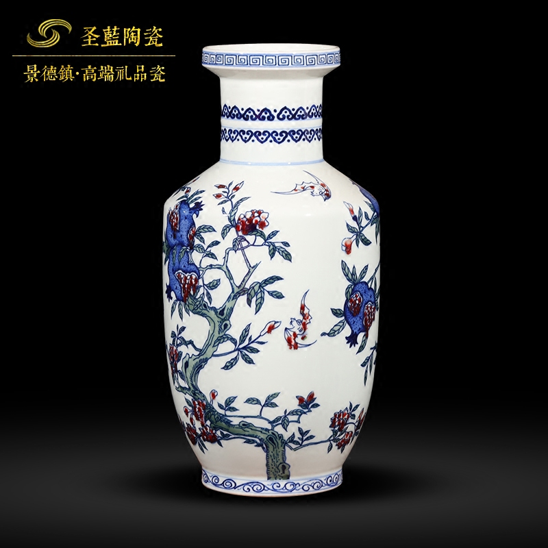 Jingdezhen ceramics hand - made porcelain live figure antique vase of new Chinese style living room TV cabinet decorative furnishing articles