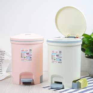 欧式塑料踩踏垃圾桶家用脚踏式卫生桶厨房客厅卫生间简约创意带盖