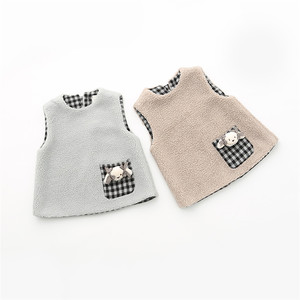 女童羊羔绒<em>马甲2015秋冬新款</em>韩版毛毛衣百搭