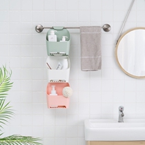 Japanese-style bathroom hanging basket storage basket hanging basket non-perforated wall-mounted plastic storage basket toilet drain basket