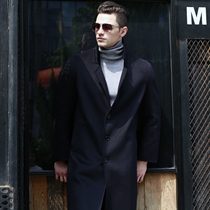 Customized 9685 light luxury fashion over the knee super long pure wool coat double-sided nanny trench coat autumn and winter mens coat