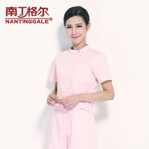 Nightingale new medical white coat female short-sleeved nurse suit summer pink stand-up collar dental pharmacy overalls