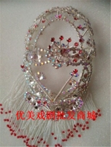 Drama and opera water drill face Beijing opera headgear accessories colorful rhinestone hairpin after three back pockets