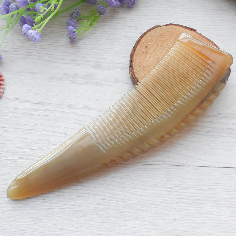 纯手工天然白水牛角梳 正宗白水牛角梳子 生发天然水牛角梳
