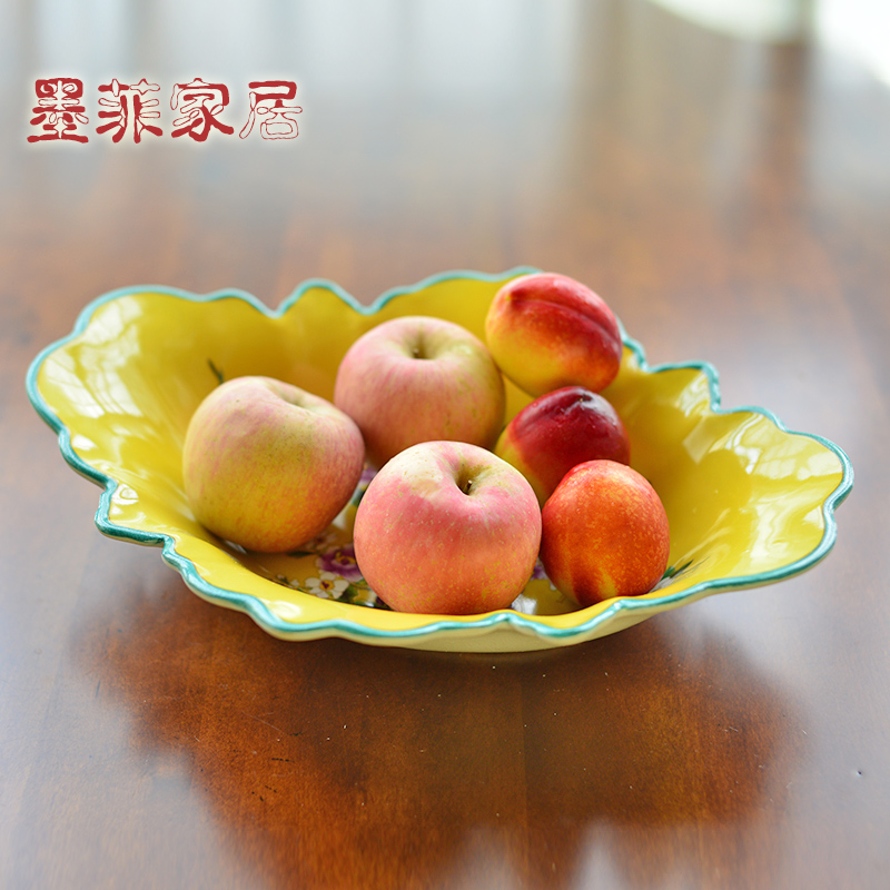 New Chinese style ceramic fruit bowl large tray table furnishing articles American candy dry fruit bowl sitting room tea table decorations