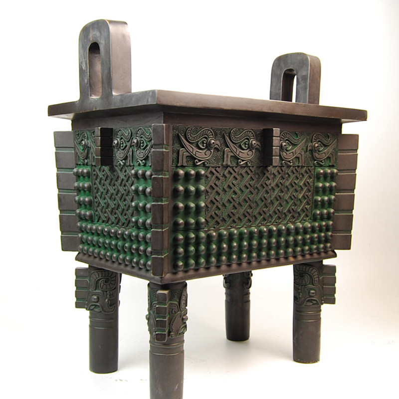 班德拉斯父戊方鼎仿古青铜器青铜鼎 铜鼎摆件鼎盛千秋开业礼品