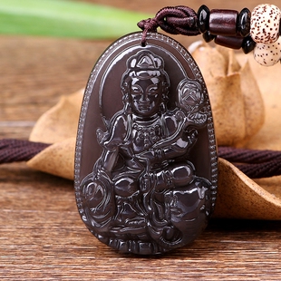 卡嘴黑曜石生肖本命佛八大守护神大日如来阿弥陀佛属猴吊坠佛像