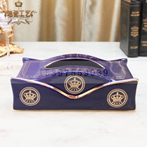 Ceramic ktv matching table supplies blue glaze V-shaped tissue box clubhouse countertop decorative utensils drawing paper box
