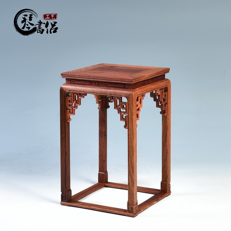 Pianology picking mahogany base Burma hua limu miniascape of carve patterns or designs on woodwork wood, a square base flower shelf furnishing articles