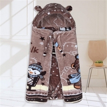 Baby cloak thickened warm blanket Baby cloak Autumn and winter shawl Childrens velvet double-layer quilt out clothing